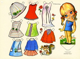 Muñecas recortables para vestir - Colorear dibujos infantiles